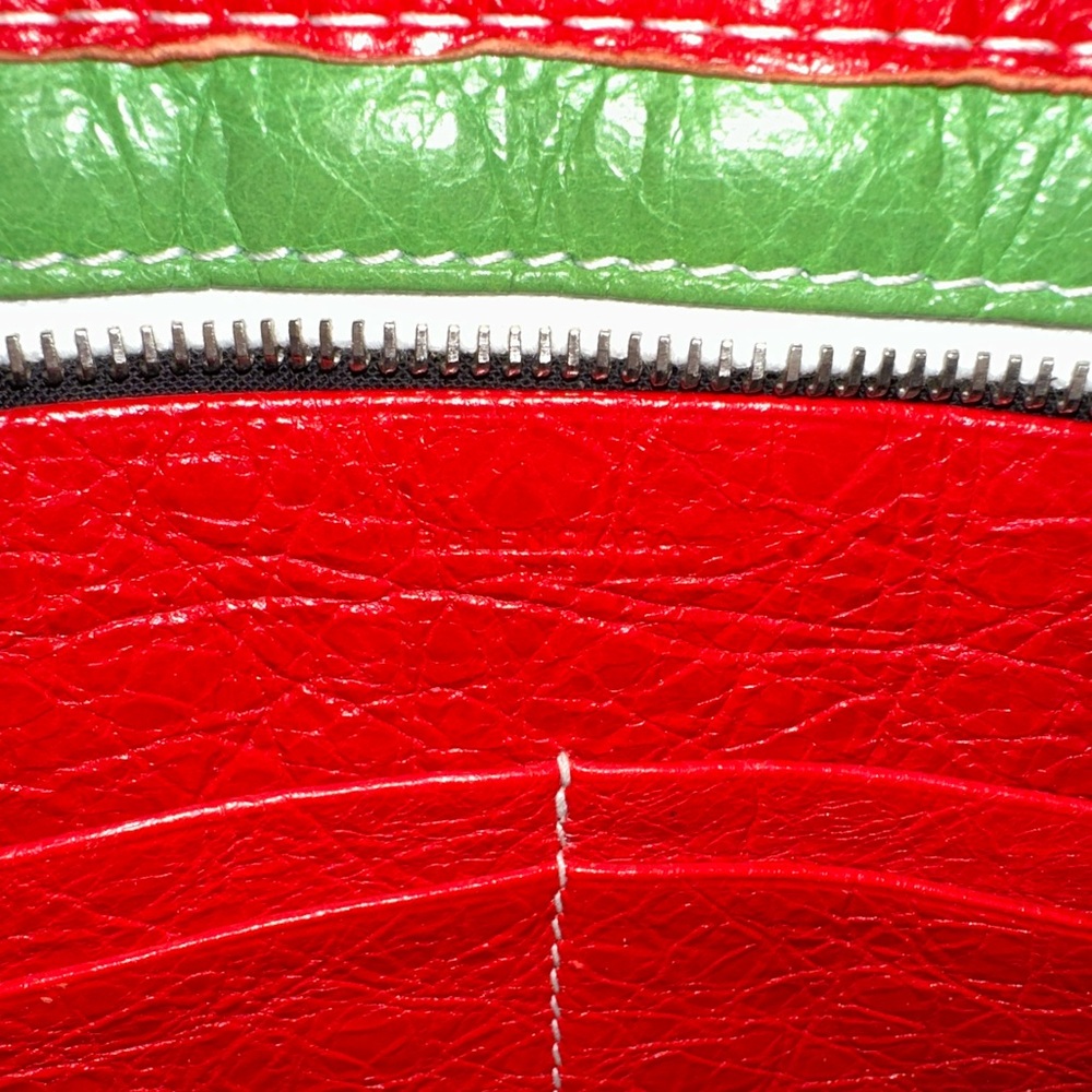 Balenciaga Green and Red Striped Bazaar Crossbody Bag - Picture 2 of 5